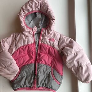 The North Face Pink and Gray Toddler Jacket
